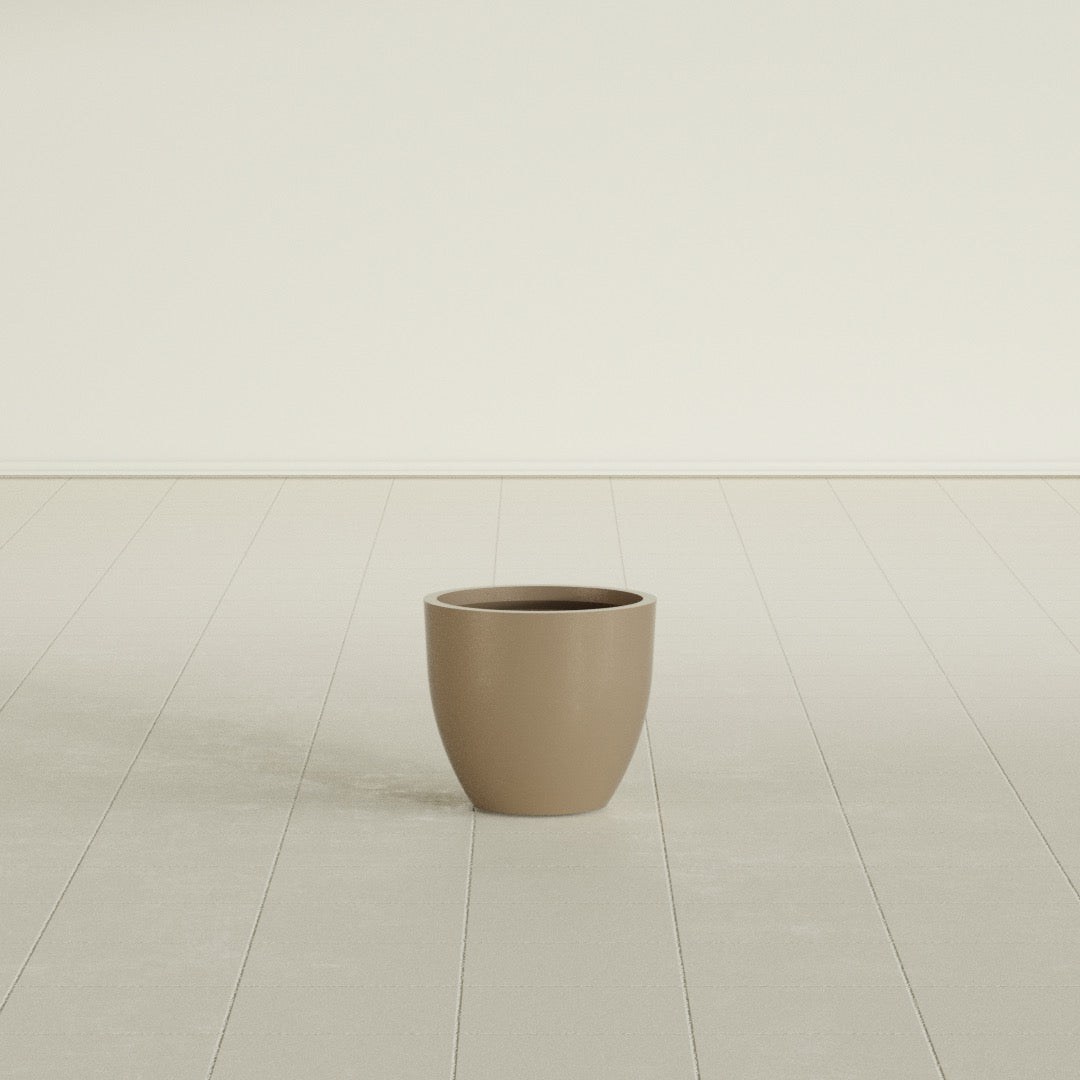 Wannsee Small Round Fiberglass Planter - 15 in x 15 in x 13 in - Metallic Gold - Metallic Gold,15 in x 15 in x 13 in