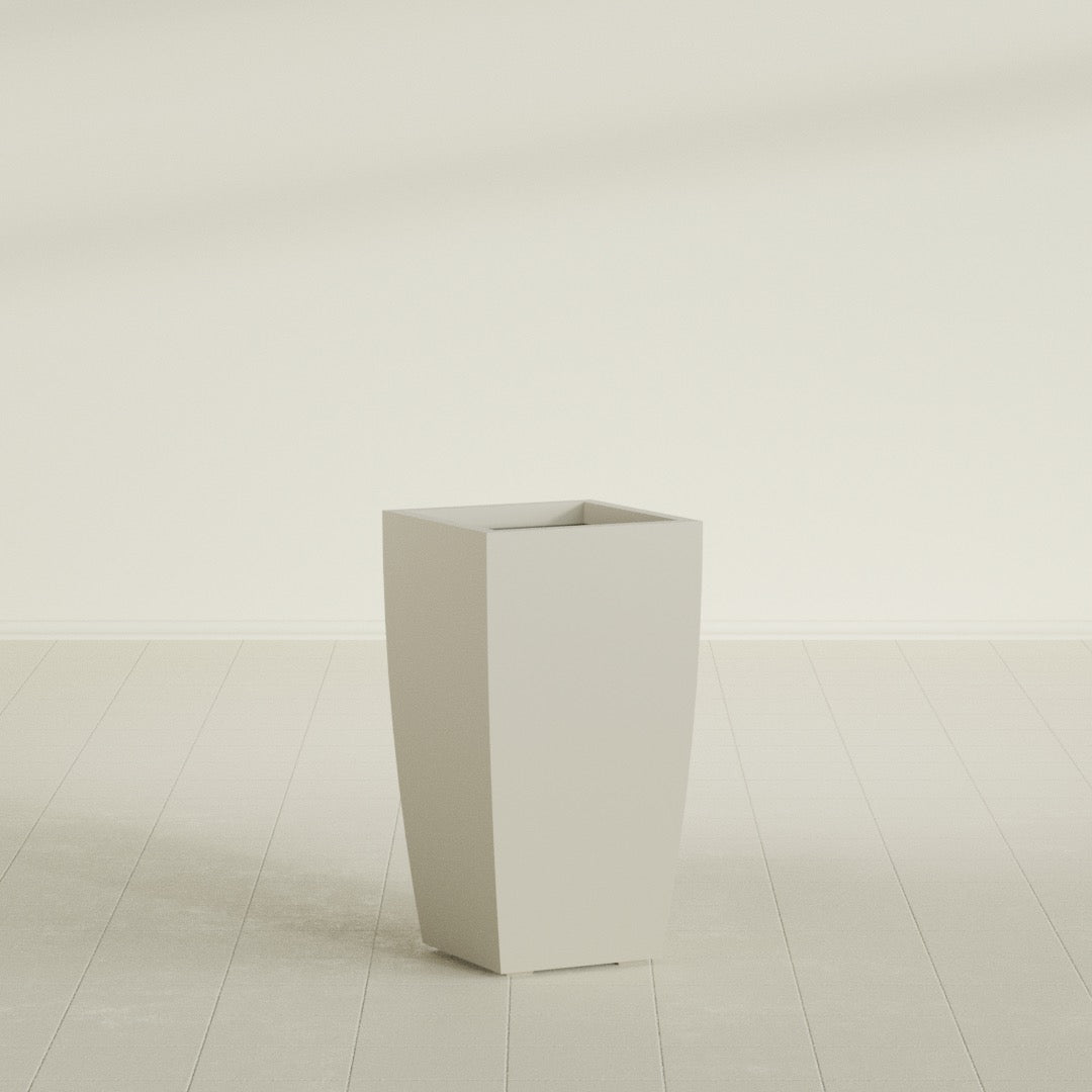Toulan Large Tall Tapered Square Fiberglass Planter - 16 in x 16 in x 30 in - Satin Beige - Satin Beige,16 in x 16 in x 30 in