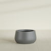 Short Hayden Small Round Fiberglass Planter - 16 in x 16 in x 8 in - Metallic Gunmetal - Metallic Gunmetal,16 in x 16 in x 8 in