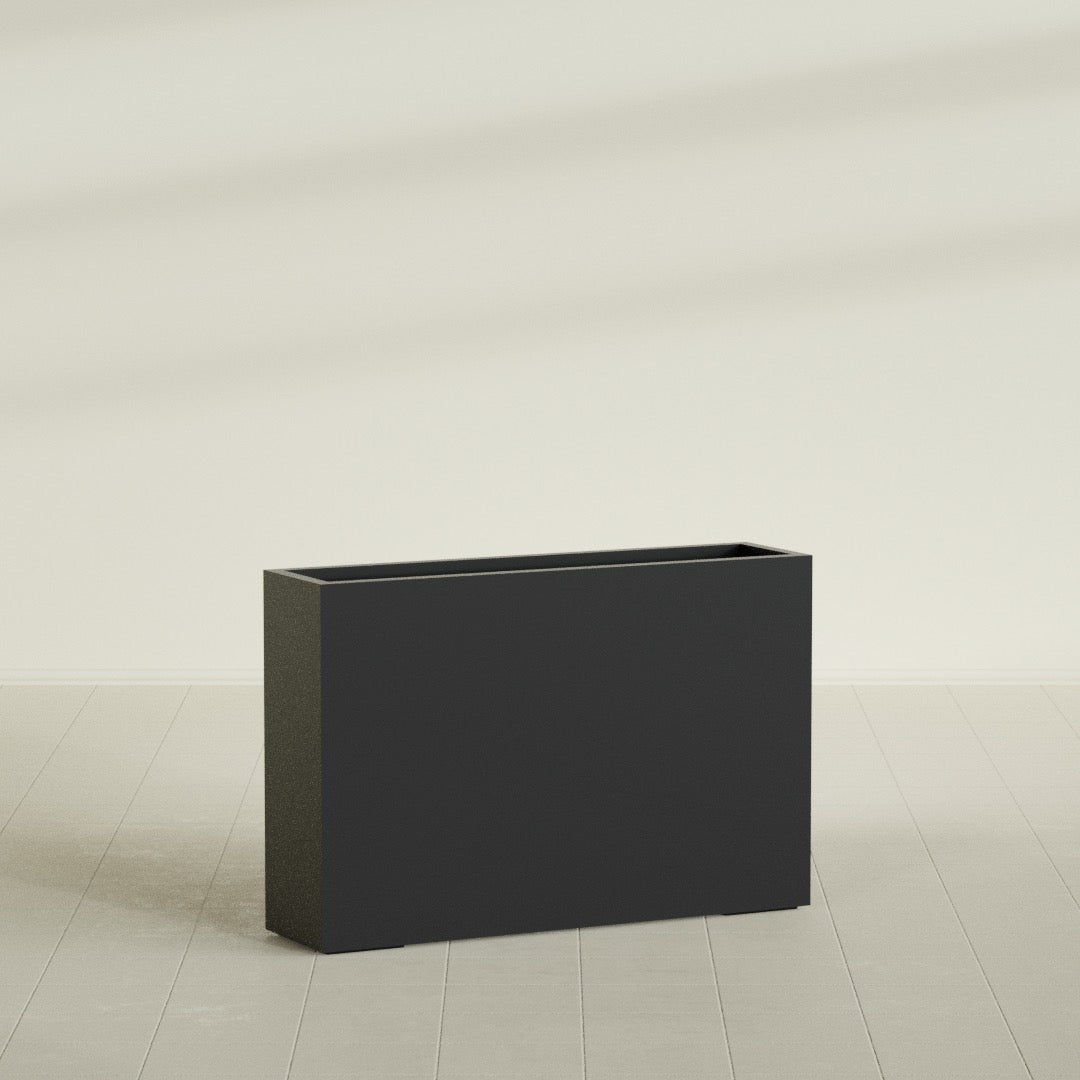 Delray Extra Large Long Rectangle Fiberglass Planter - 48 in x 12 in x 32 in - Matte Black - Matte Black,48 in x 12 in x 32 in