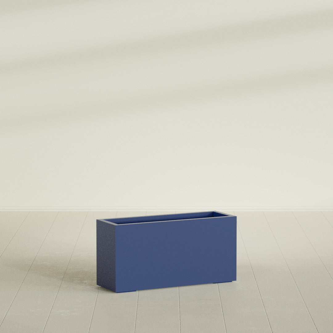 Hollywood Large Narrow Rectangle Fiberglass Planter - 36 in x 12 in x 24 in - Matte Cobalt Blue - Matte Cobalt Blue,36 in x 12 in x 24 in