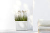 Paris with Wheels Large Rectangle Planter - 33.5 in x 15.5 in x 26 in - Pure White - Pure White,33.5 in x 15.5 in x 26 in