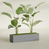 Cuba Large Long Rectangle Fiberglass Planter - 48 in x 14 in x 12 in - Metallic Gunmetal - Metallic Gunmetal,48 in x 14 in x 12 in