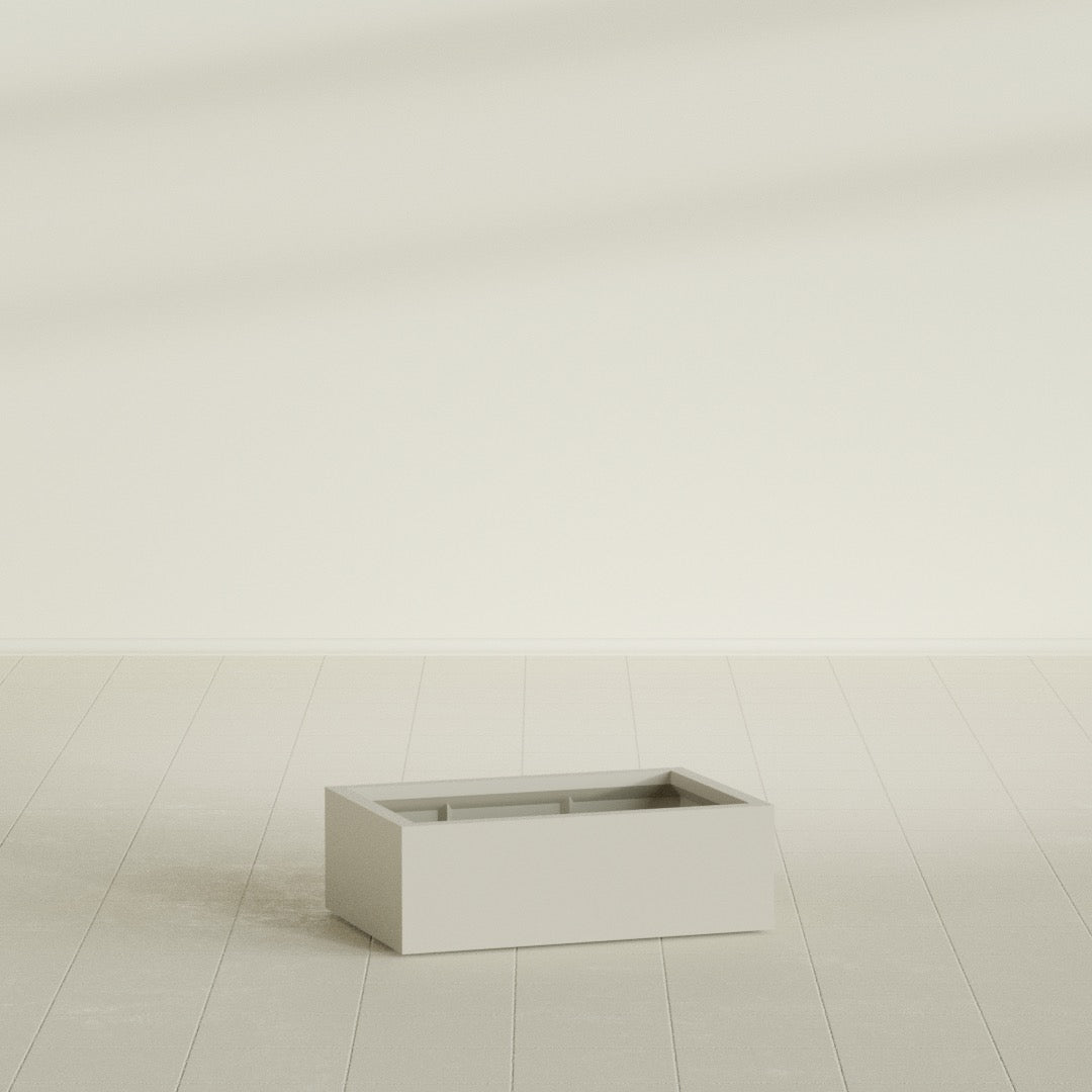 Antwerp Large Long Rectangle Fiberglass Planter - 36 in x 24 in x 12 in - Satin Beige - Satin Beige,36 in x 24 in x 12 in