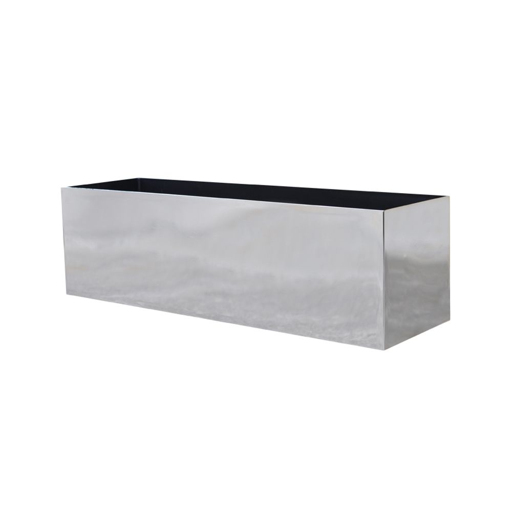 Large Rectangle Planter - 30 in x 7 in x 7 in - Reflective Chrome - Reflective Chrome,30 in x 7 in x 7 in