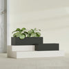 Reade Small Tabletop Rectangle Fiberglass Planter - 18 in x 6.5 in x 5 in - Matte Charcoal - Matte Charcoal,18.5 in x 6.5 in x 5 in