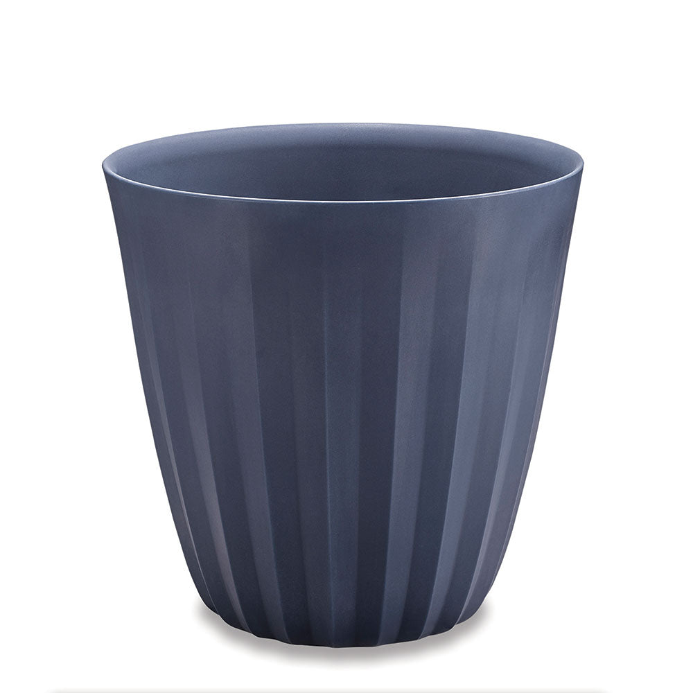 Pleat Ribbed Small Round Plastic Planter - 19 in x 19 in x 19 in - Midnight - Midnight,19 in x 19 in x 19 in