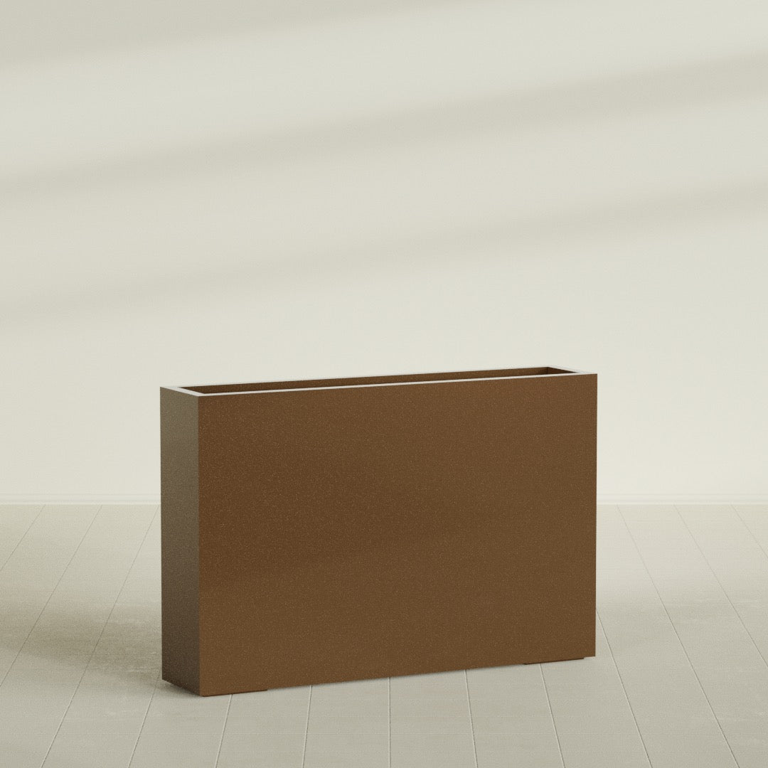 Amesbury Extra Large Narrow Rectangle Fiberglass Planter - 48 in x 10 in x 32 in - Metallic Bronze - Metallic Bronze,48 in x 10 in x 32 in