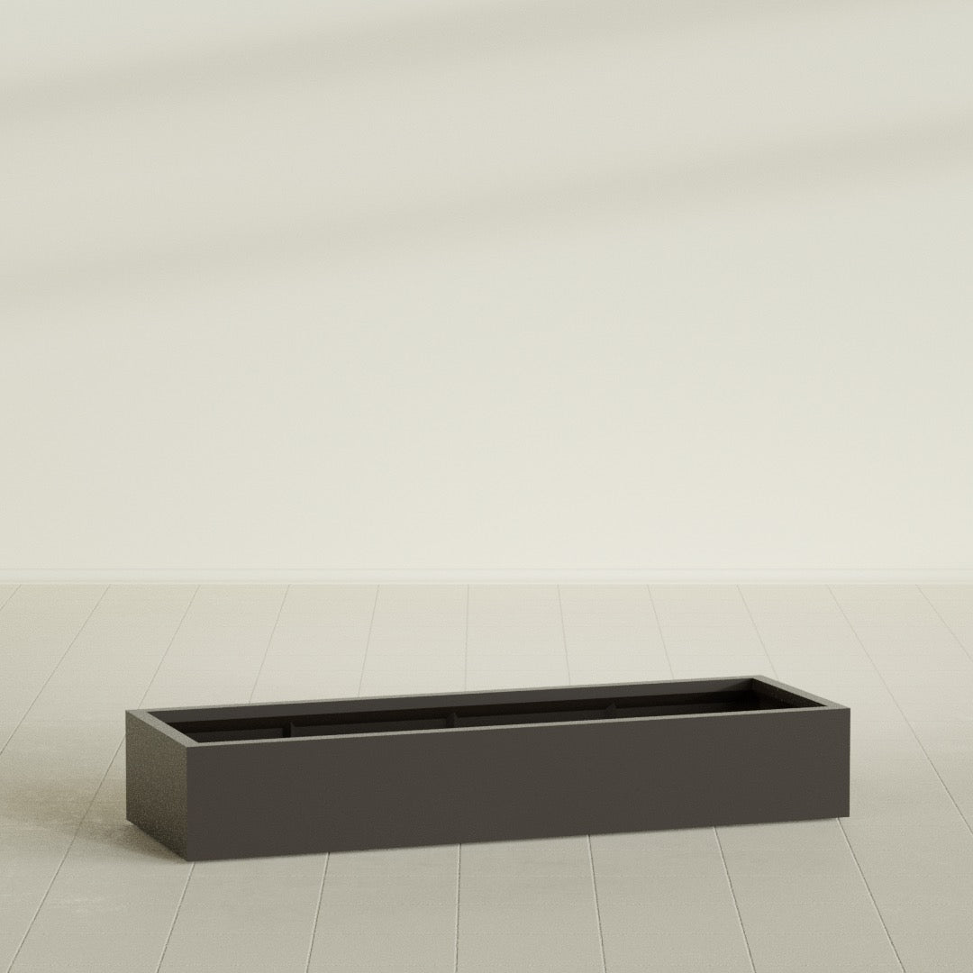 Antwerp Extra Large Long Rectangle Fiberglass Planter - 72 in x 24 in x 12 in - Matte Brown - Matte Brown,72 in x 24 in x 12 in