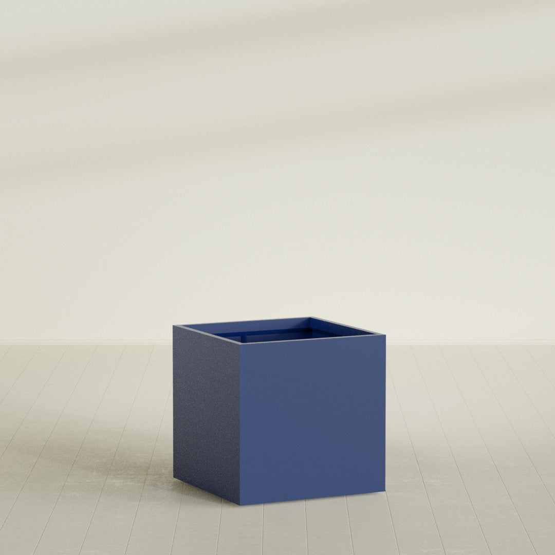 Montroy Large Cube Square Fiberglass Planter - 36 in x 36 in x 36 in - Matte Cobalt Blue - Matte Cobalt Blue,36 in x 36 in x 36 in
