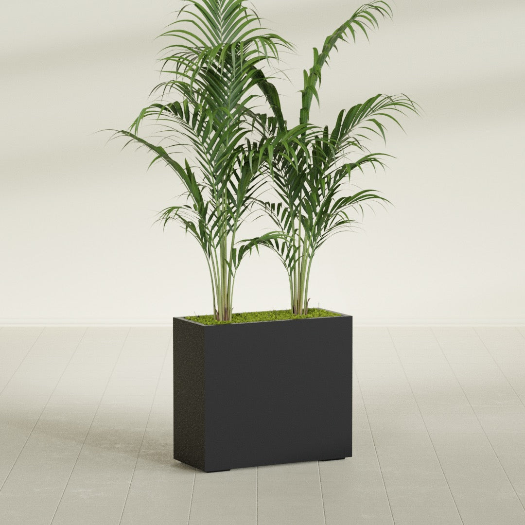 Potsdam Large Rectangle Fiberglass Planter - 36 in x 16 in x 32 in - Matte Black - Matte Black,36 in x 16 in x 32 in