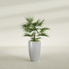 Brannan Medium Round Fiberglass Planter - 18 in x 18 in x 29 in - Metallic Silver - Metallic Silver,18 in x 18 in x 29 in
