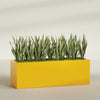 Granada Extra Large Long Rectangle Fiberglass Planter - 72 in x 24 in x 24 in - Gloss Saffron - Gloss Saffron,72 in x 24 in x 24 in