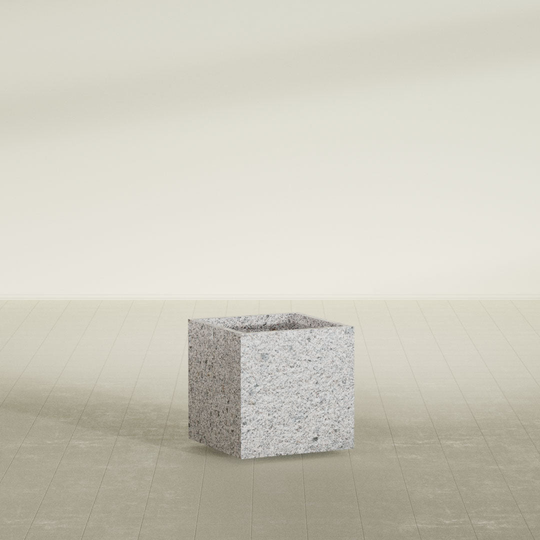 ProTone Fiberglass Premium Finish Medium Cube Square Planter - 24 in x 24 in x 24 in - StoneLight - Pearlstone - StoneLight - Pearlstone,24 in x 24 in x 24 in