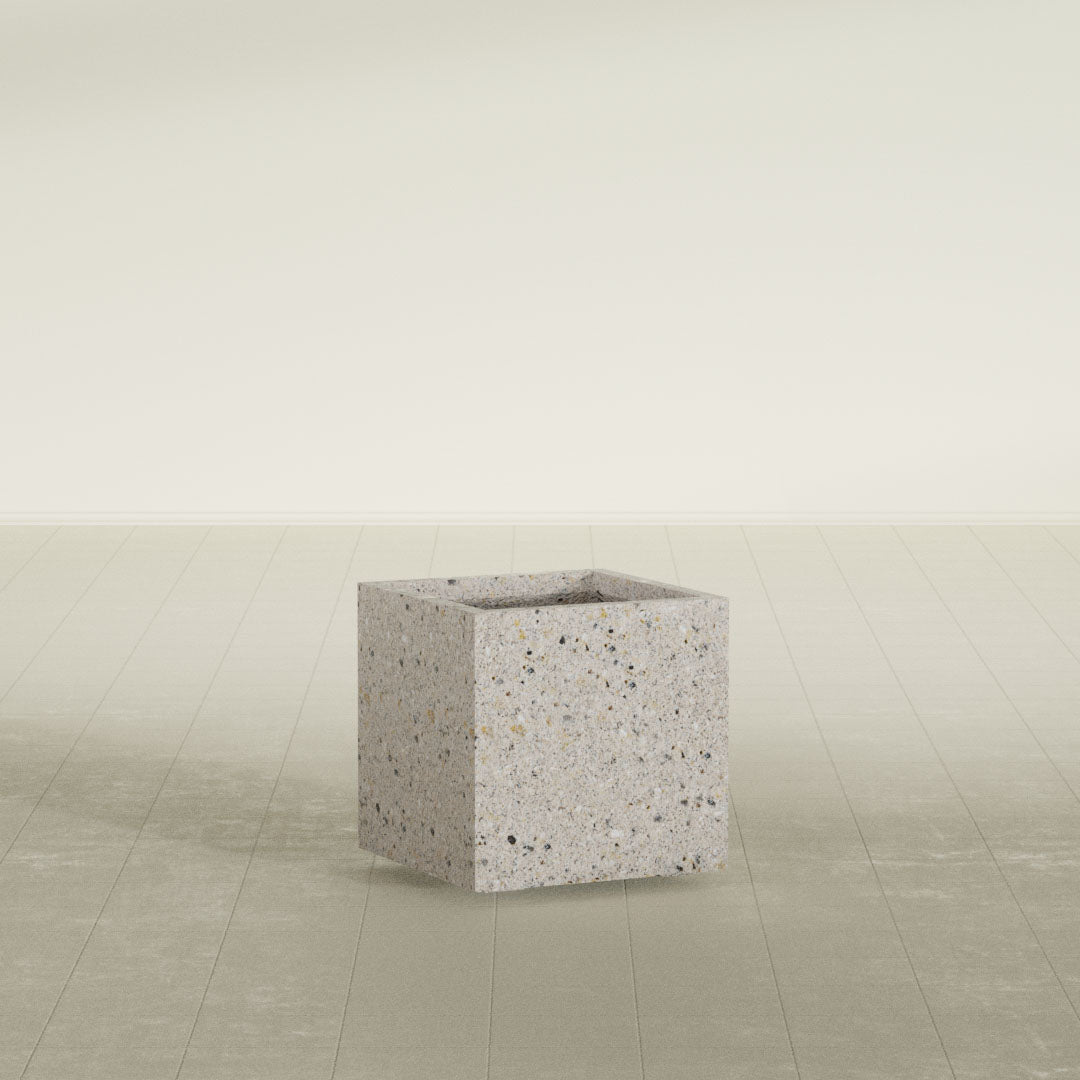 ProTone Fiberglass Premium Finish Medium Cube Square Planter - 20 in x 20 in x 20 in - StoneLight - Greystone - StoneLight - Greystone,20 in x 20 in x 20 in