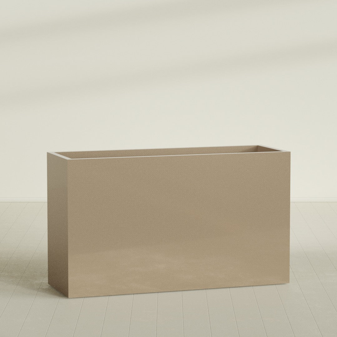 Darwin Extra Large Long Rectangle Fiberglass Planter - 72 in x 24 in x 42 in - Metallic Gold - Metallic Gold,72 in x 24 in x 42 in