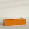 Torino Extra Large Wide Rectangle Fiberglass Planter - 72 in x 24 in x 18 in - Gloss Tangerine - Gloss Tangerine,72 in x 24 in x 18 in