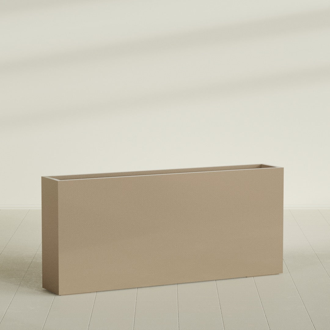 Delray Extra Large Long Rectangle Fiberglass Planter - 72 in x 12 in x 32 in - Metallic Gold - Metallic Gold,72 in x 12 in x 32 in