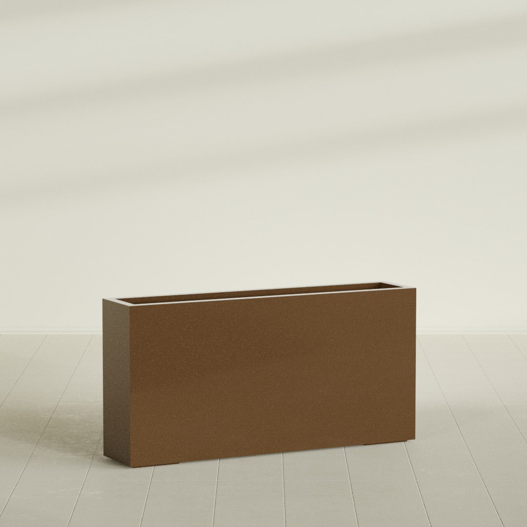 Milano Extra Large Narrow Rectangle Fiberglass Planter - 48 in x 10 in x 24 in - Metallic Bronze - Metallic Bronze,48 in x 10 in x 24 in