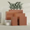 Darwin Large Tall Rectangle Fiberglass Planter - 24 in x 24 in x 42 in - Matte Terracotta - Matte Terracotta,24 in x 24 in x 42 in