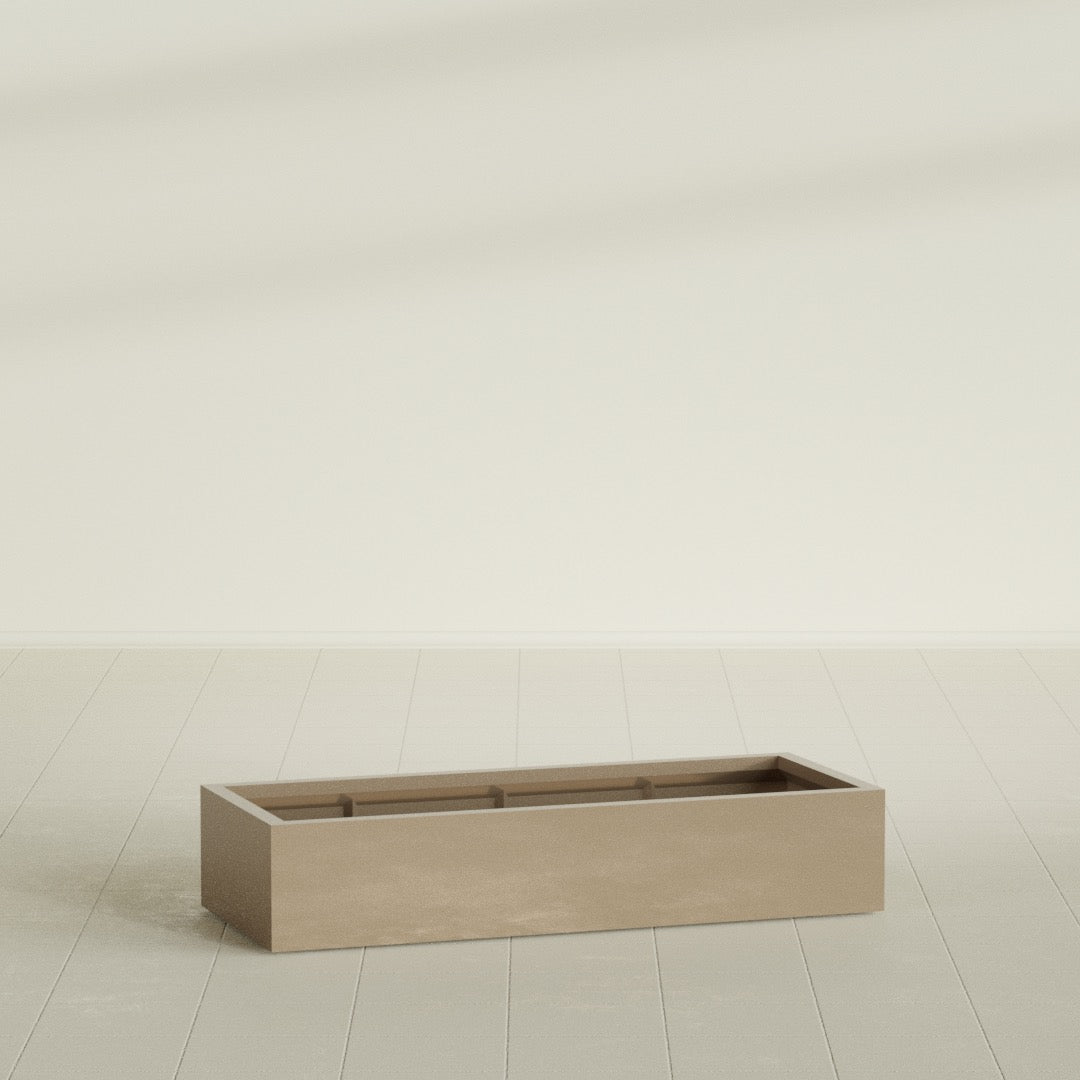 Antwerp Extra Large Long Rectangle Fiberglass Planter - 60 in x 24 in x 12 in - Metallic Gold - Metallic Gold,60 in x 24 in x 12 in