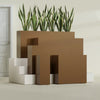 Delray Large Tall Rectangle Fiberglass Planter - 36 in x 12 in x 32 in - Metallic Bronze - Metallic Bronze,36 in x 12 in x 32 in