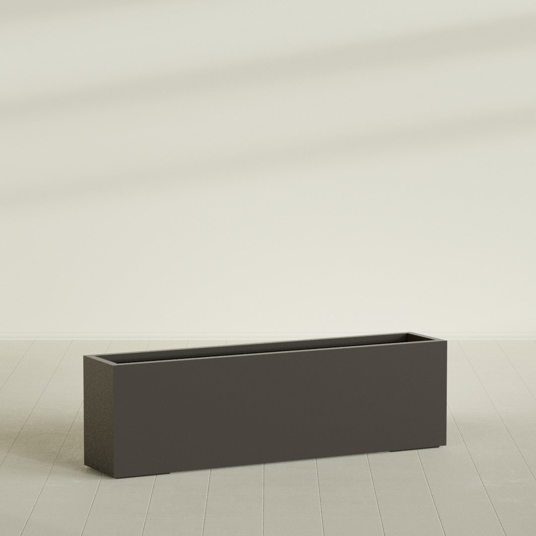 Miami Extra Large Narrow Rectangle Fiberglass Planter - 60 in x 12 in x 18 in - Matte Brown - Matte Brown,60 in x 12 in x 18 in