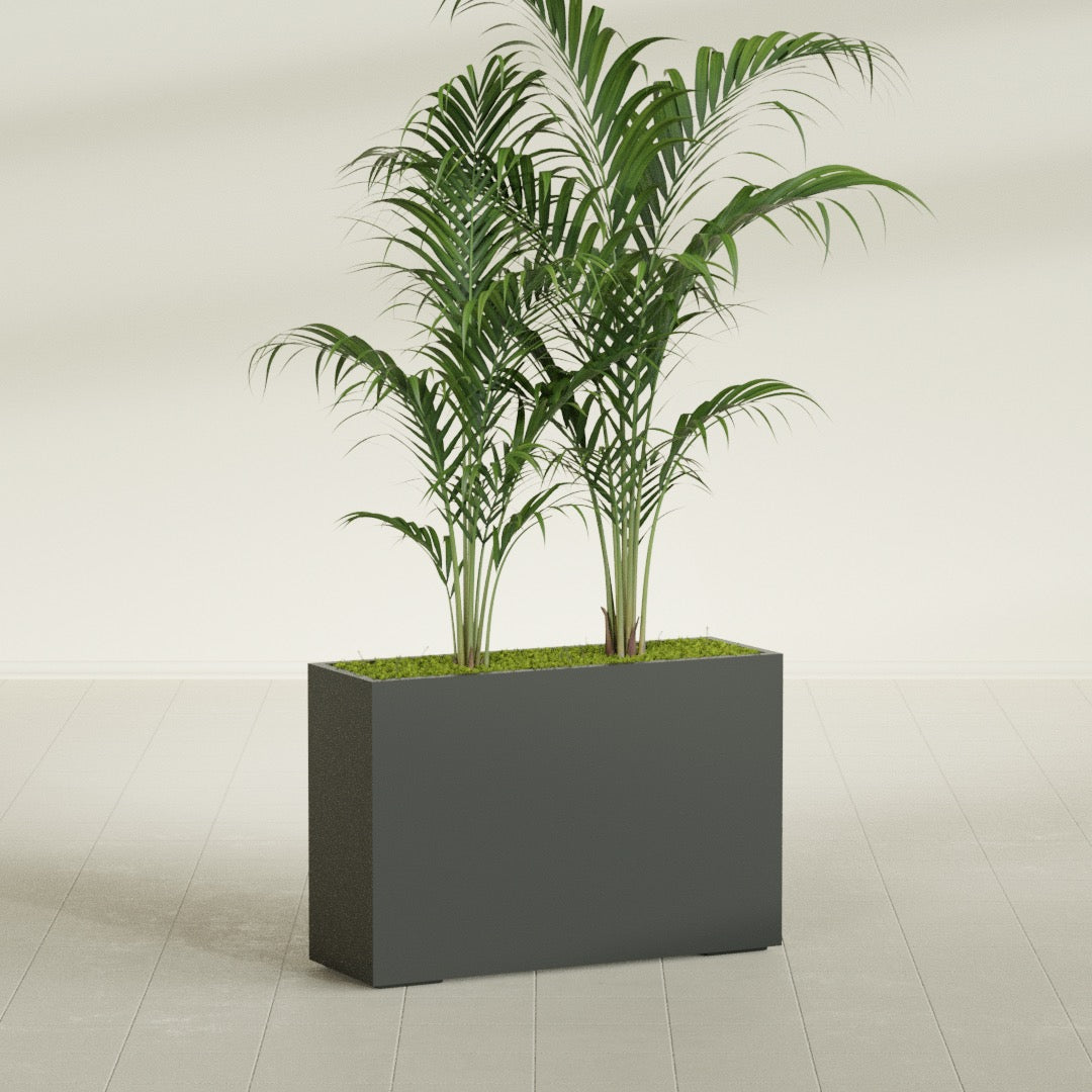 Potsdam Extra Large Long Rectangle Fiberglass Planter - 48 in x 16 in x 32 in - Matte Charcoal - Matte Charcoal,48 in x 16 in x 32 in
