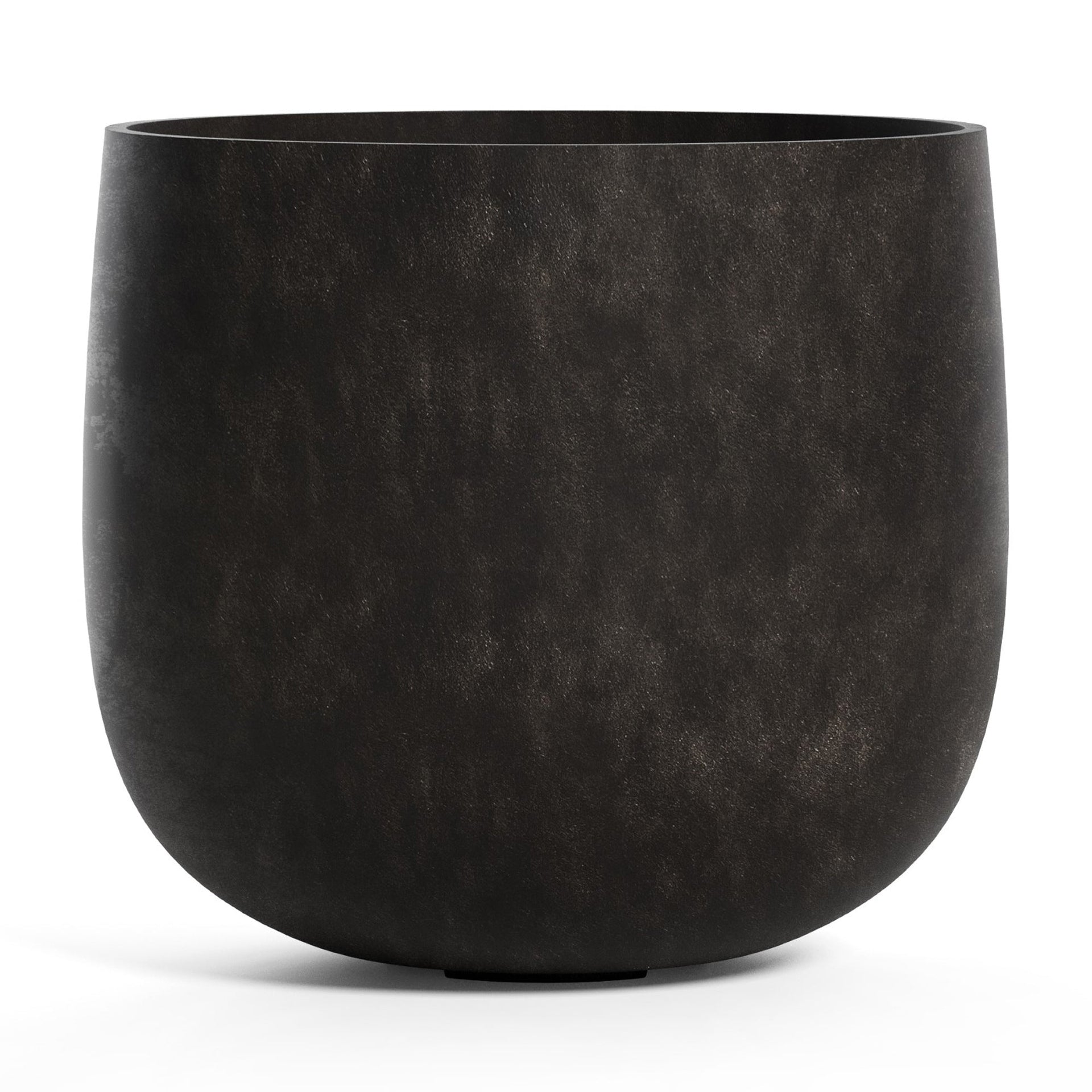 COSAPOTS Mondo Round Fiberglass Planter – Lightweight Indoor/Outdoor Plant Pot, Frost & Weather Resistant, Handmade Modern Decorative Planter – 10.8" X 10.8" X 9.6" – Brown Stone - Brown Stone,10.8 in diam. x 9.6 in