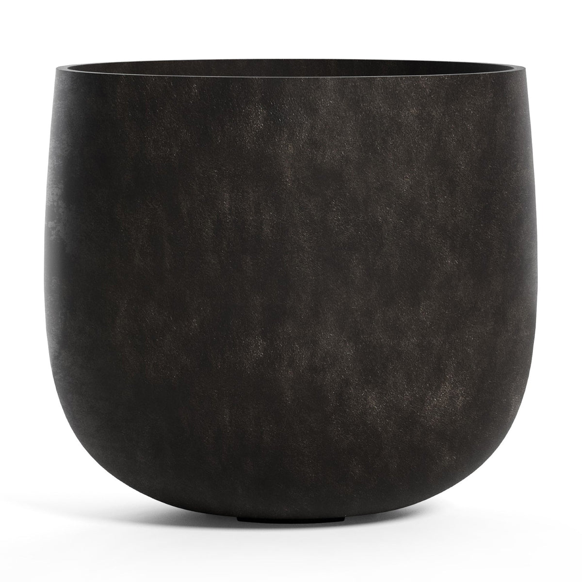 COSAPOTS Mondo Round Fiberglass Planter – Lightweight Indoor/Outdoor Plant Pot, Frost & Weather Resistant, Handmade Modern Decorative Planter – 10.8" X 10.8" X 9.6" – Brown Stone - Brown Stone,10.8 in diam. x 9.6 in