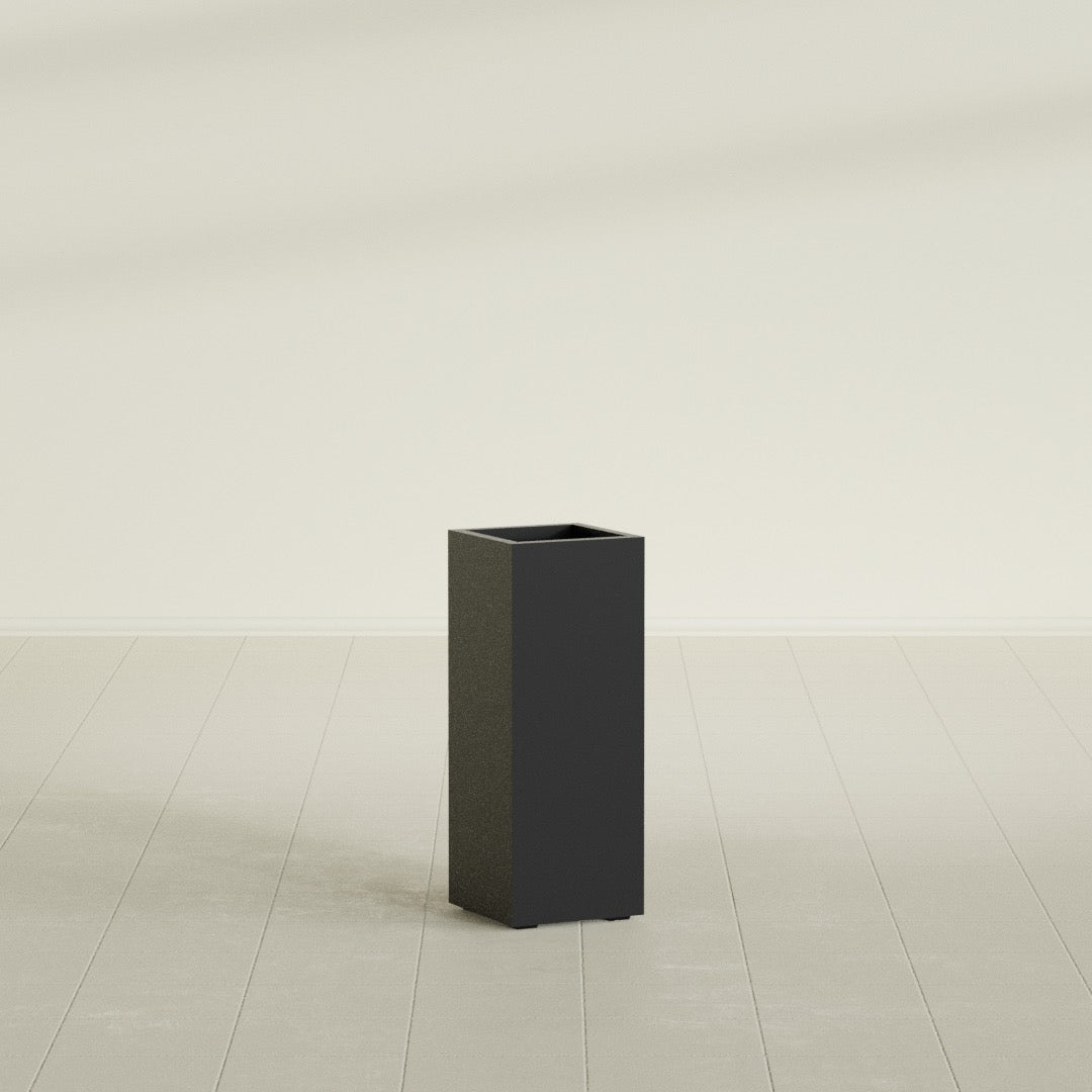 Perth Large Tall Rectangle Fiberglass Planter - 16 in x 16 in x 42 in - Matte Black - Matte Black,16 in x 16 in x 42 in