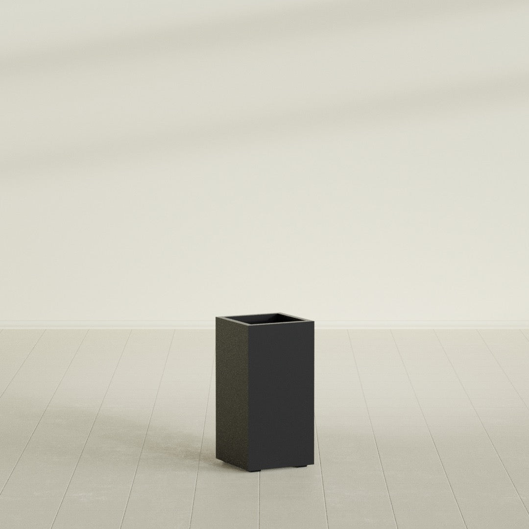 Potsdam Large Tall Rectangle Fiberglass Planter - 16 in x 16 in x 32 in - Matte Black - Matte Black,16 in x 16 in x 32 in