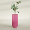 Saint Tropez Large Tall Round Fiberglass Planter - 20 in x 20 in x 43 in - Gloss Pink Violet - Gloss Pink Violet,20 in x 20 in x 43 in