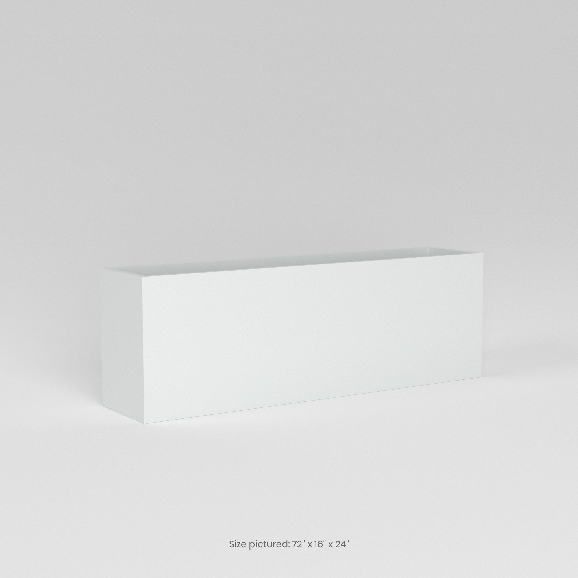 Tolga Medium Rectangle Fiberglass Planter - 16 in x 16 in x 24 in - Matte White - Matte White,16 in x 16 in x 24 in