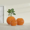 Globe Medium Sphere Fiberglass Planter - 24 in x 24 in x 19 in - Gloss Tangerine - Gloss Tangerine,24 in x 24 in x 20 in