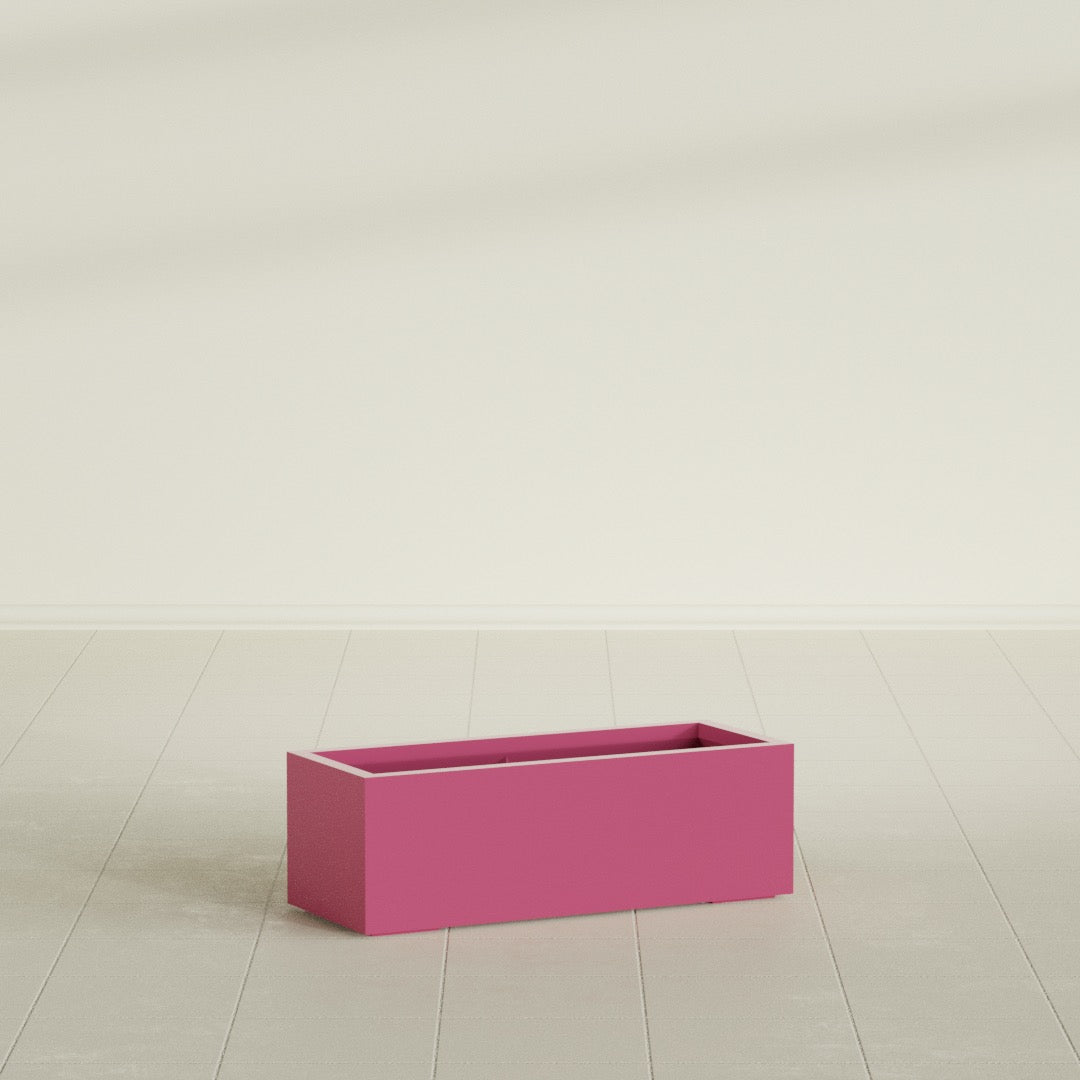 Cuba Large Long Rectangle Fiberglass Planter - 36 in x 14 in x 12 in - Gloss Pink Violet - Gloss Pink Violet,36 in x 14 in x 12 in
