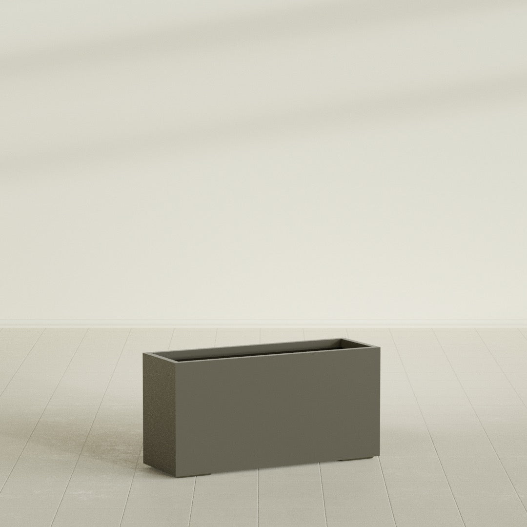 Tolga Extra Large Long Rectangle Fiberglass Planter - 48 in x 16 in x 24 in - Matte Bronze - Matte Bronze,48 in x 16 in x 24 in