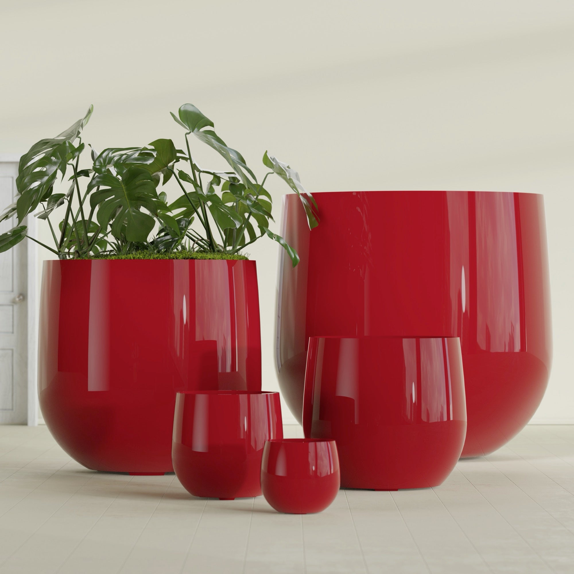 Westfield - 15in diam. x 14in - Gloss Red - Gloss Red,38 in diam. x 36 in H