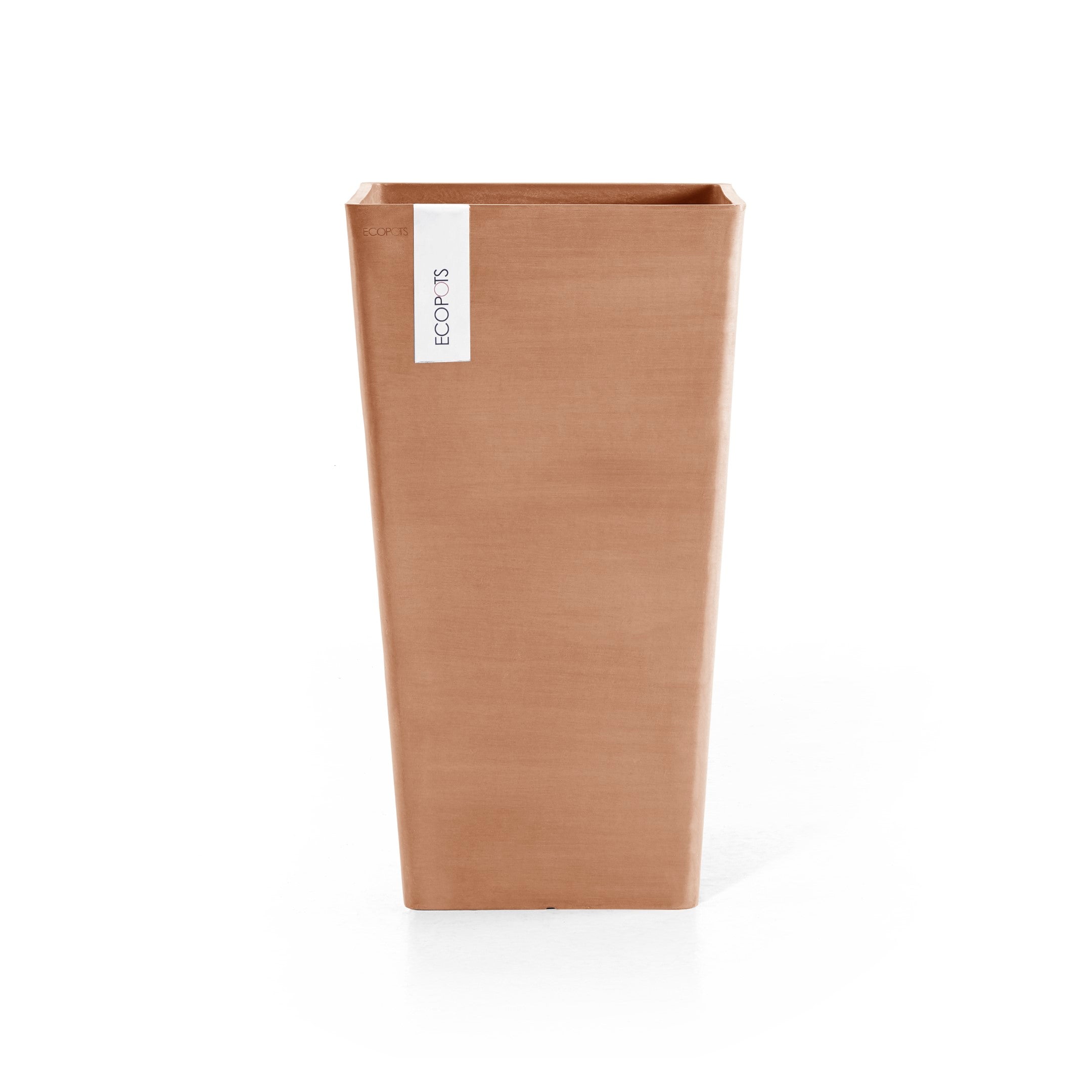 Rotterdam Mid High Medium Square Planter - 12.25 in x 12.25 in x 22 in - Terracotta - Terracotta,12.25 in x 12.25 in x 22 in,Planter Only