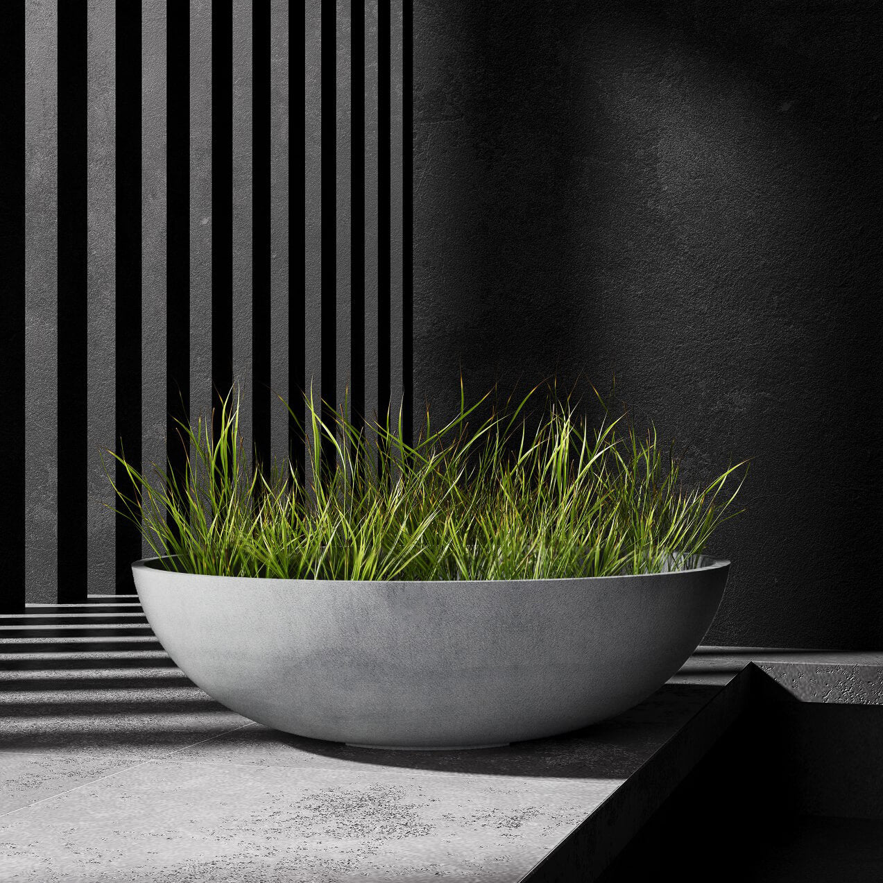 Cavo - 31.5in x 31.5in x 9.8 - Concrete Stone - Concrete Stone,31.5 in diam. x 10.4 in