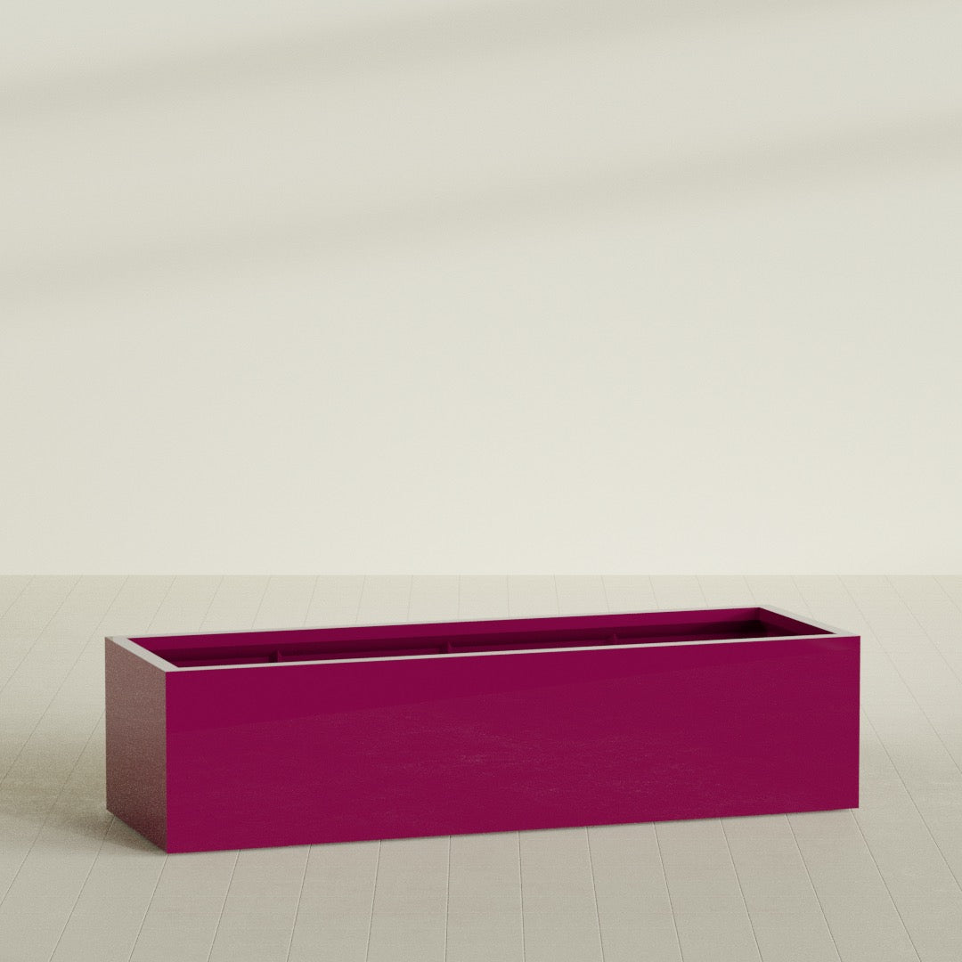 Torino Extra Large Wide Rectangle Fiberglass Planter - 72 in x 24 in x 18 in - Gloss Eggplant - Gloss Eggplant,72 in x 24 in x 18 in