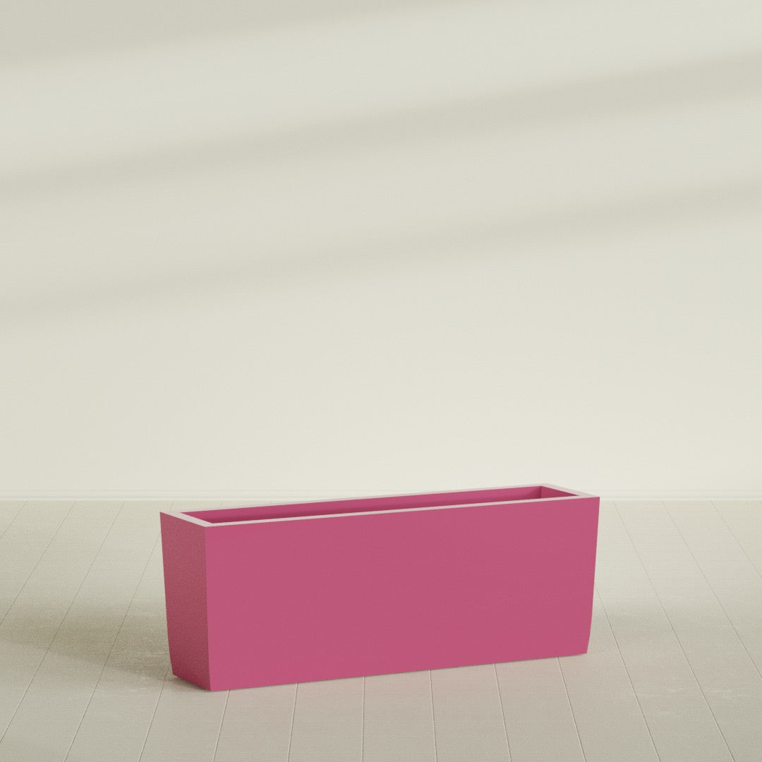 Panama Extra Large Long Rectangle Fiberglass Planter - 48 in x 12 in x 18 in - Gloss Pink Violet - Gloss Pink Violet,48 in x 12 in x 18 in