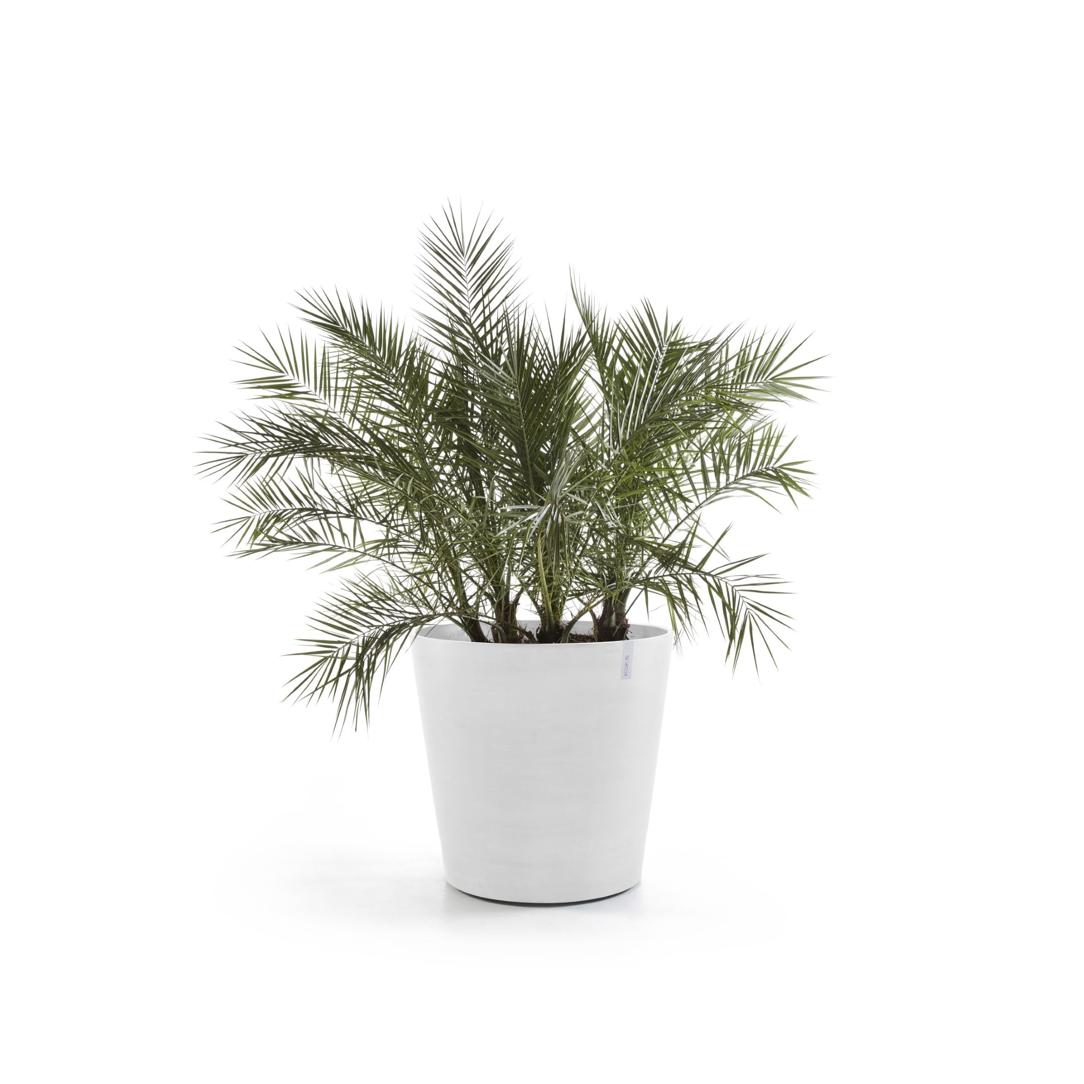 Amsterdam Medium Round Planter with Wheels - 23.5 in x 23.5 in x 22 in - Pure White - Pure White,23.5 in x 23.5 in x 22 in