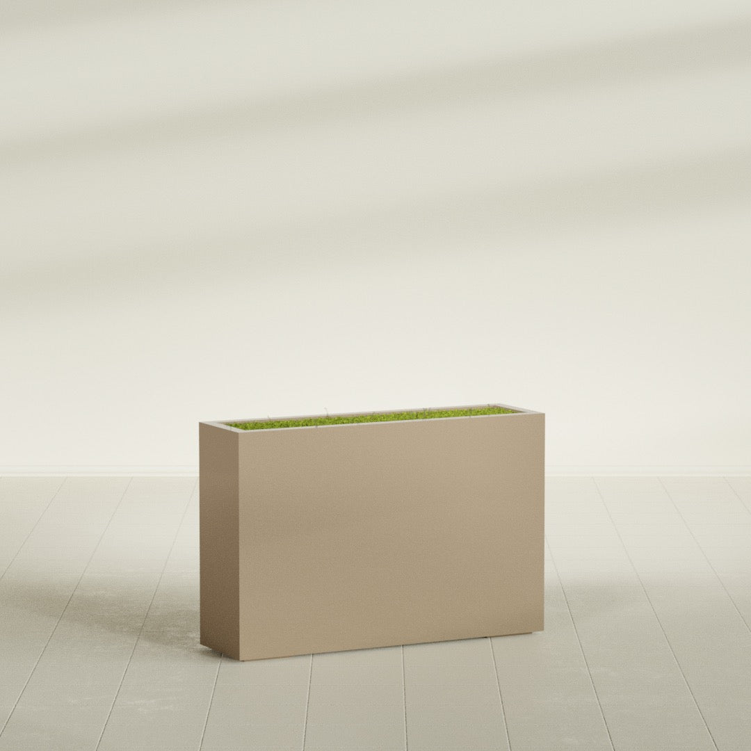 Milano Large Narrow Rectangle Fiberglass Planter - 36 in x 10 in x 24 in - Metallic Gold - Metallic Gold,36 in x 10 in x 24 in
