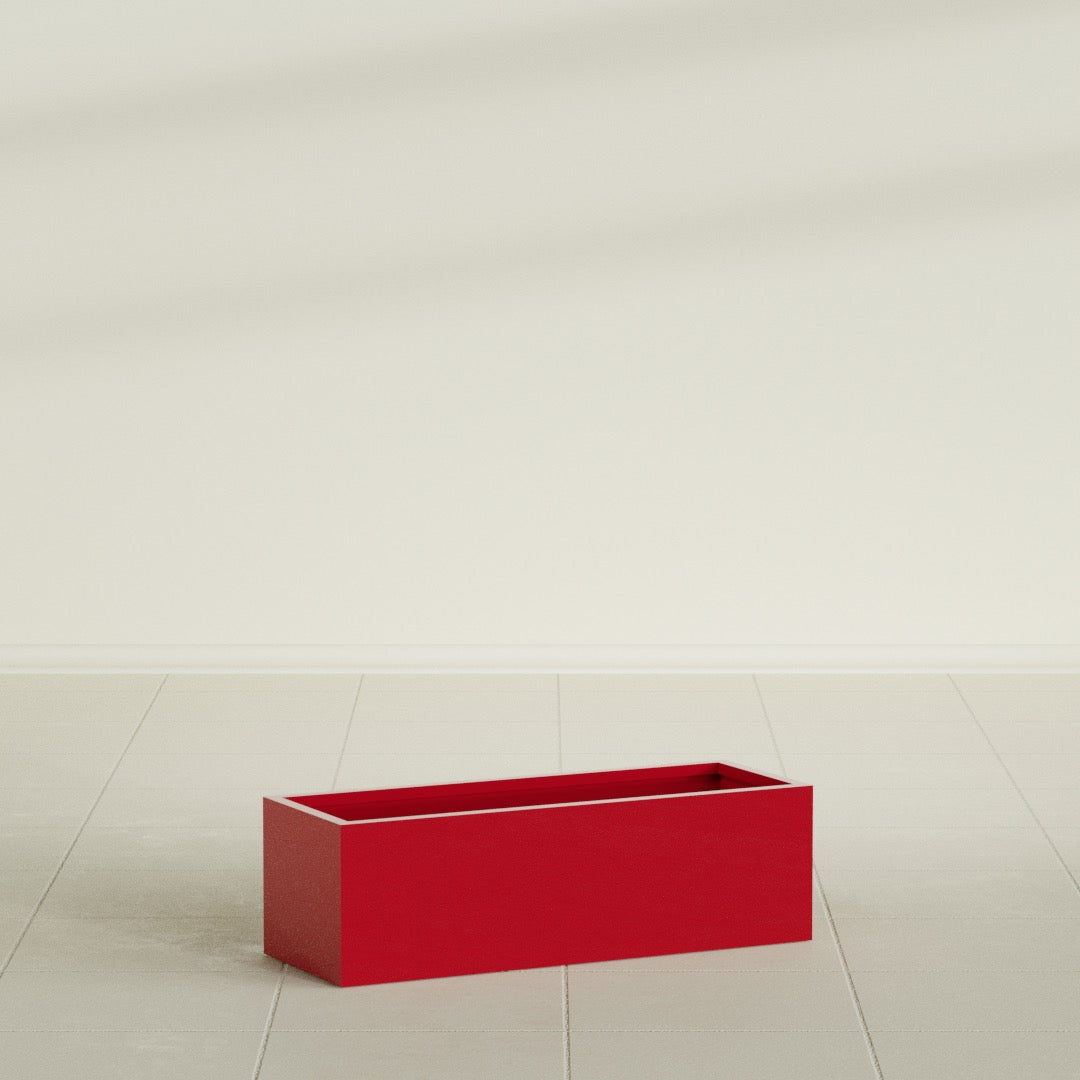 Reade Small Tabletop Rectangle Fiberglass Planter - 14 in x 5 in x 4.3 in - Gloss Red - Gloss Red,14 in x 5 in x 4.3 in