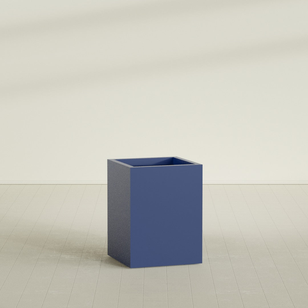Brisbane Large Rectangle Fiberglass Planter - 24 in x 24 in x 32 in - Matte Cobalt Blue - Matte Cobalt Blue,24 in x 24 in x 32 in