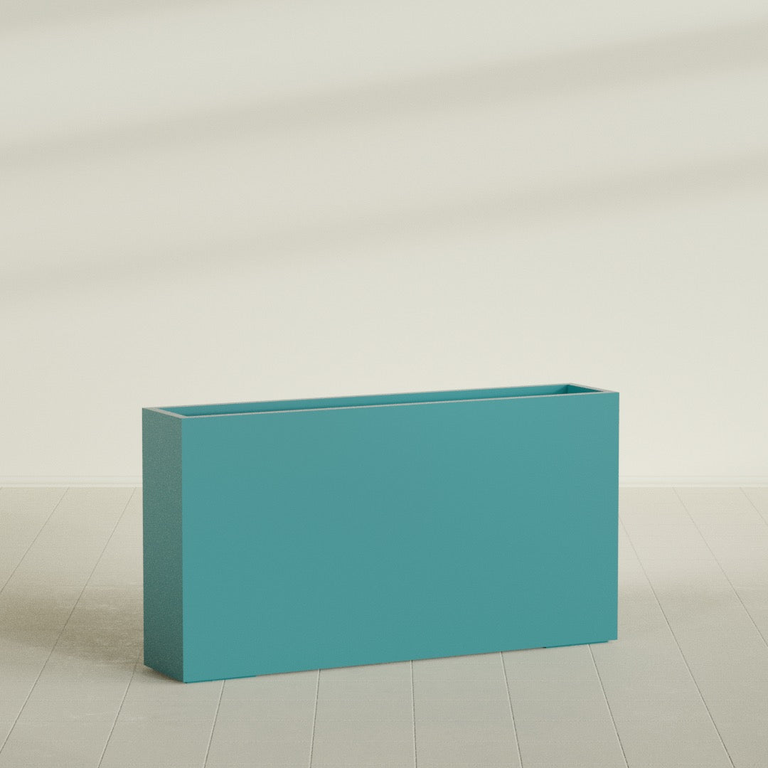 Delray Extra Large Long Rectangle Fiberglass Planter - 60 in x 12 in x 32 in - Satin Sea Foam - Satin Sea Foam,60 in x 12 in x 32 in