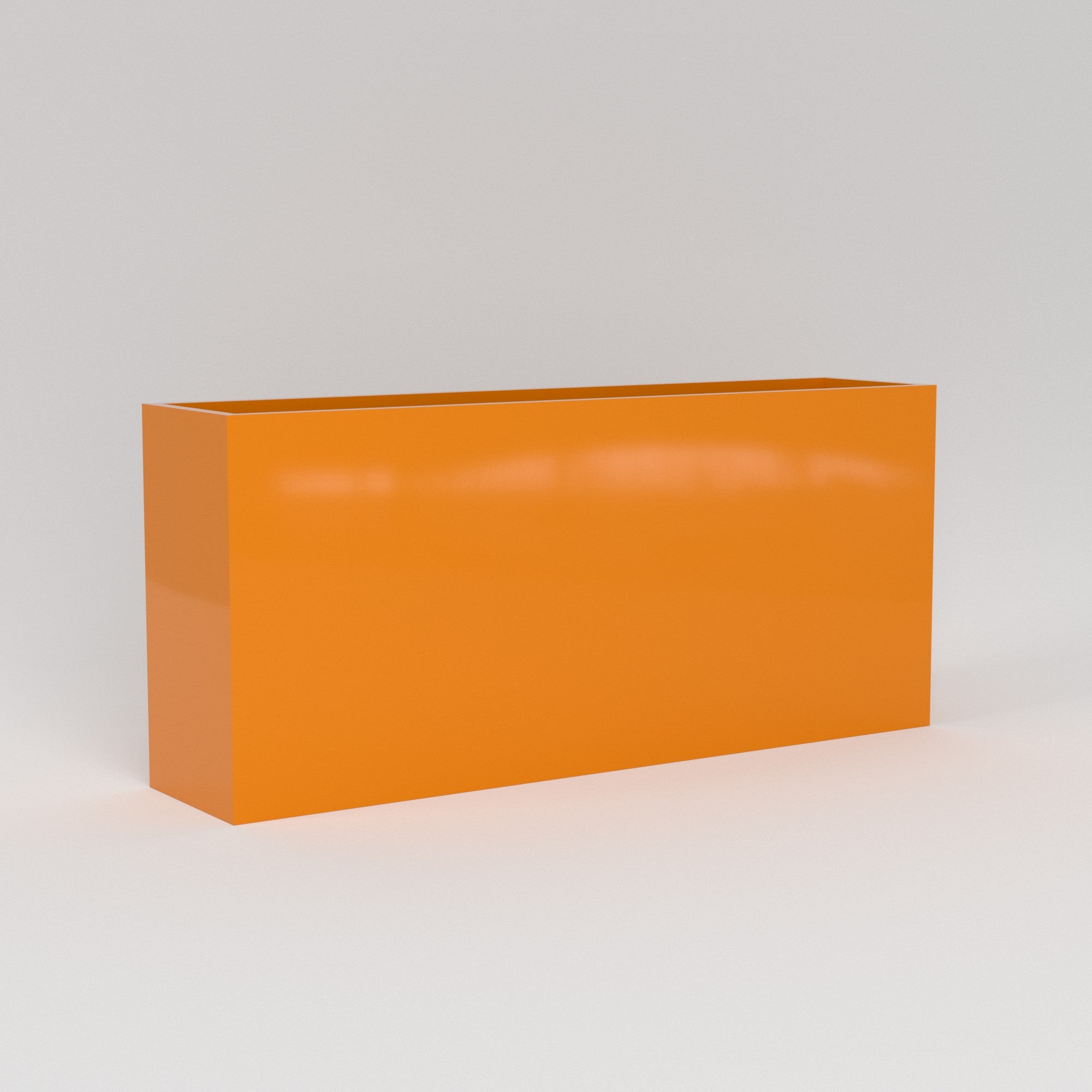 Potsdam Large Tall Rectangle Fiberglass Planter - 16 in x 16 in x 32 in - Gloss Tangerine - Gloss Tangerine,16 in x 16 in x 32 in