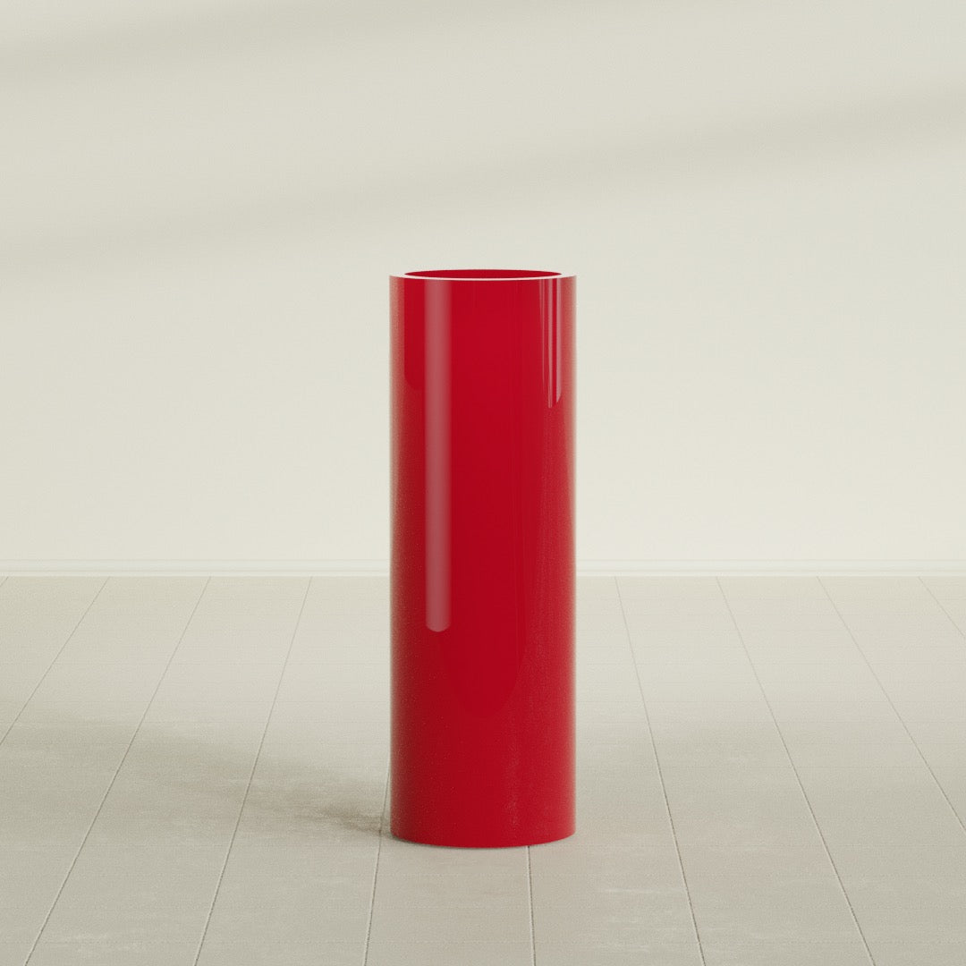 Corry Large Tall Cylinder Fiberglass Planter - 12 in x 12 in x 36 in - Gloss Red - Gloss Red,30 in x 30 in x 32 in