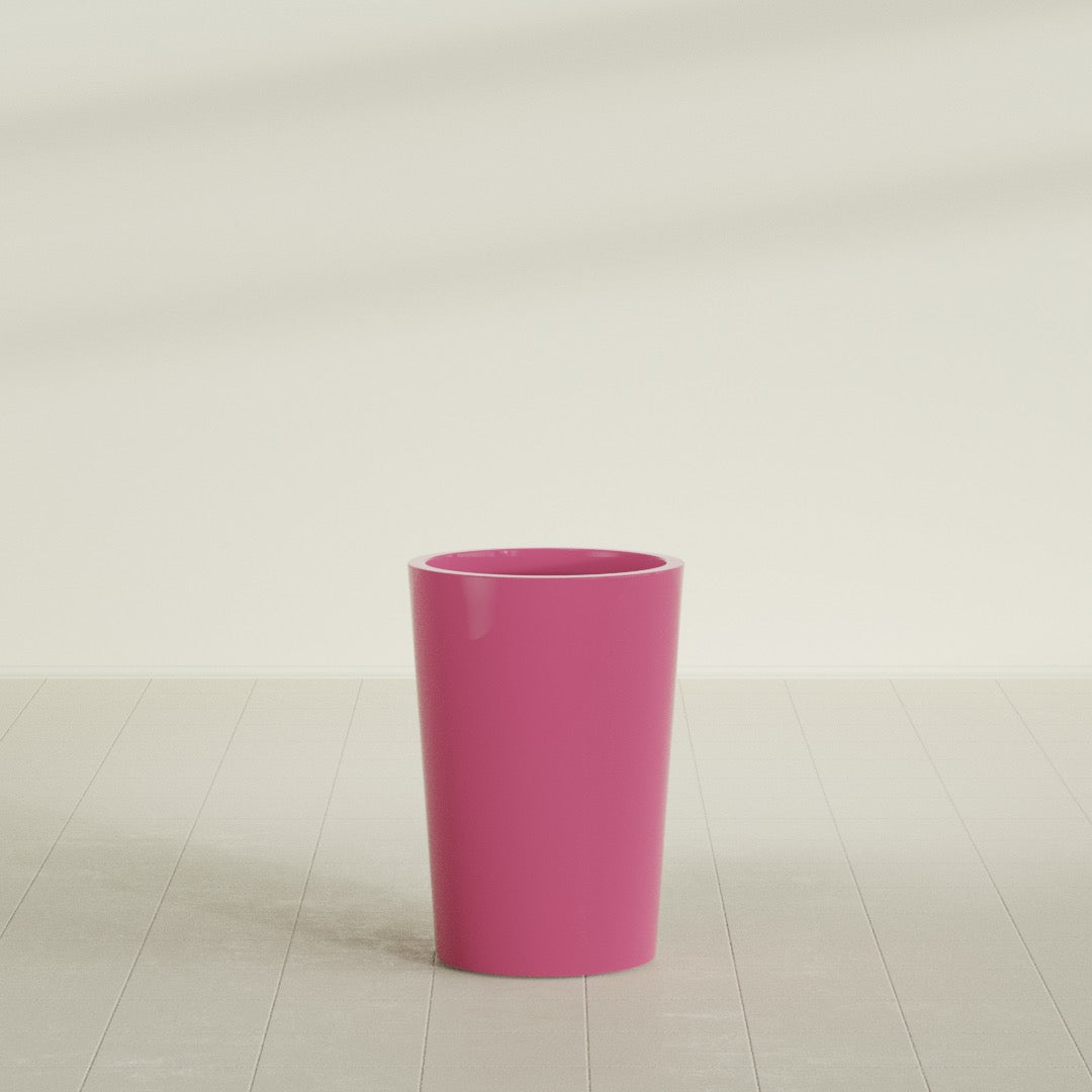 Tegel Medium Round Fiberglass Planter - 18 in x 18 in x 26 in - Gloss Pink Violet - Gloss Pink Violet,18 in x 18 in x 26 in